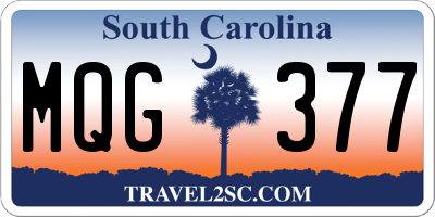SC license plate MQG377