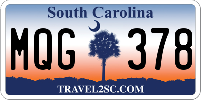 SC license plate MQG378