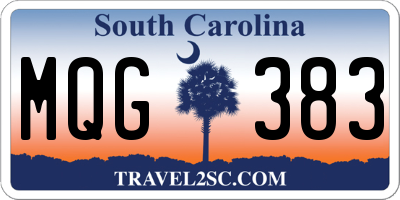 SC license plate MQG383