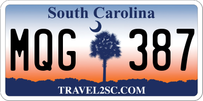 SC license plate MQG387