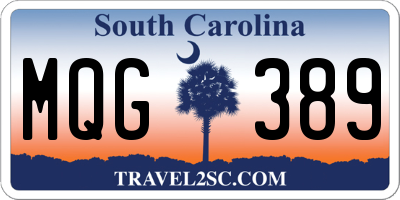 SC license plate MQG389