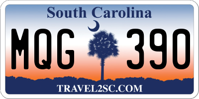 SC license plate MQG390