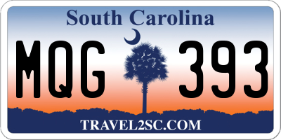 SC license plate MQG393