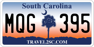 SC license plate MQG395