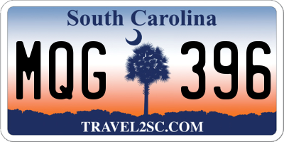 SC license plate MQG396