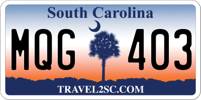 SC license plate MQG403