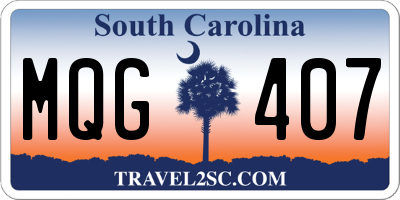 SC license plate MQG407