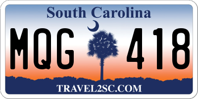 SC license plate MQG418