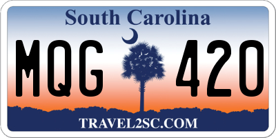 SC license plate MQG420
