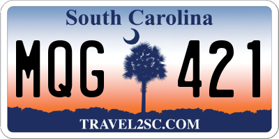 SC license plate MQG421