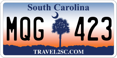 SC license plate MQG423