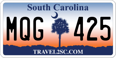 SC license plate MQG425