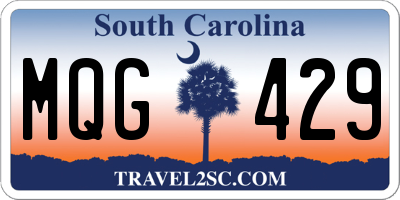 SC license plate MQG429