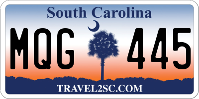 SC license plate MQG445