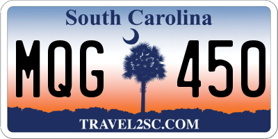 SC license plate MQG450
