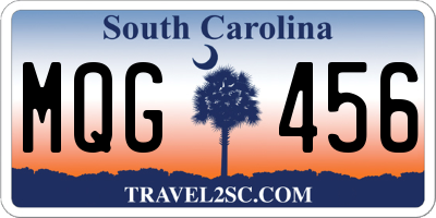 SC license plate MQG456