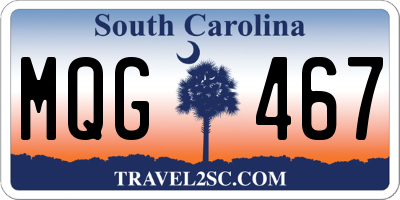 SC license plate MQG467