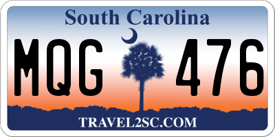 SC license plate MQG476
