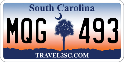 SC license plate MQG493