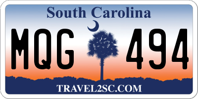SC license plate MQG494