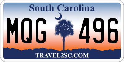 SC license plate MQG496