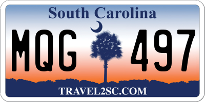 SC license plate MQG497