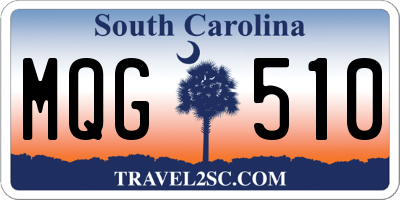 SC license plate MQG510