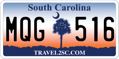 SC license plate MQG516