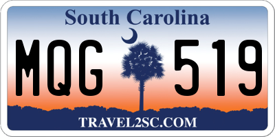 SC license plate MQG519