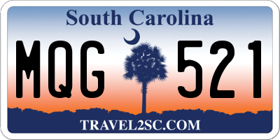 SC license plate MQG521