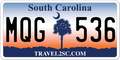 SC license plate MQG536