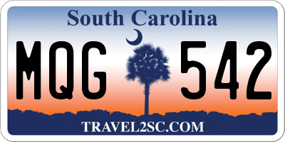 SC license plate MQG542