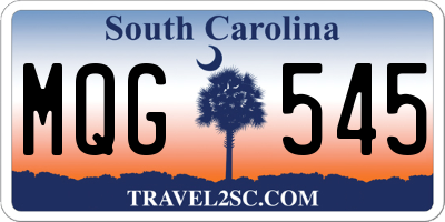 SC license plate MQG545
