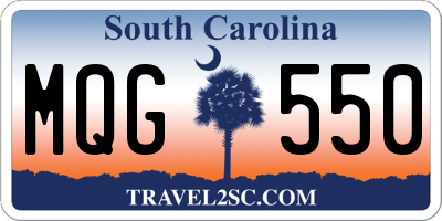 SC license plate MQG550