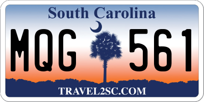 SC license plate MQG561