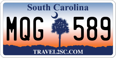 SC license plate MQG589