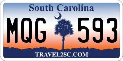 SC license plate MQG593