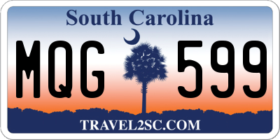 SC license plate MQG599