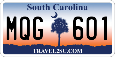 SC license plate MQG601