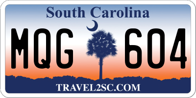 SC license plate MQG604