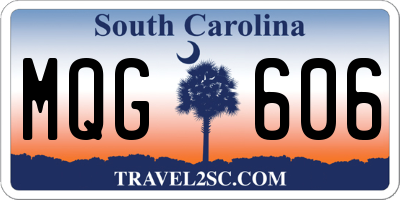 SC license plate MQG606