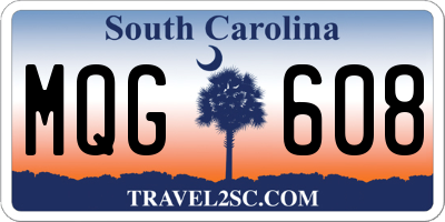 SC license plate MQG608