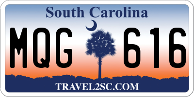 SC license plate MQG616