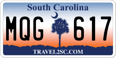SC license plate MQG617