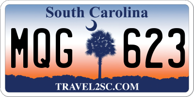 SC license plate MQG623