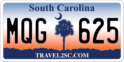 SC license plate MQG625