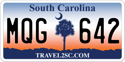 SC license plate MQG642