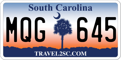 SC license plate MQG645