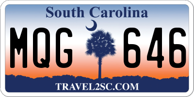 SC license plate MQG646