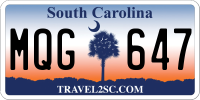 SC license plate MQG647